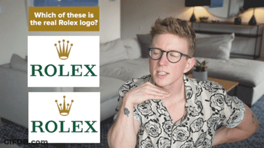 Tyler Oakley Screen With Rolex Logo GIF