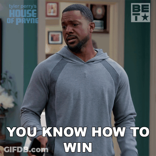 Tyler Perry 'S House Of Payne Shows A Man Holding A Cell Phone And Says " You Know How To Win " GIF