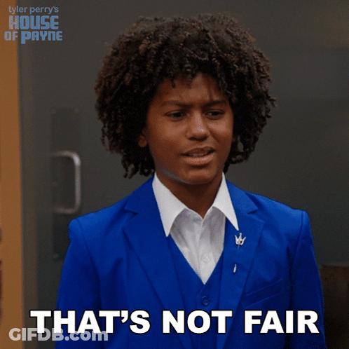 Tyler Perry 'S House Of Payne Shows A Young Man In A Blue Suit Saying " That 'S Not Fair " GIF