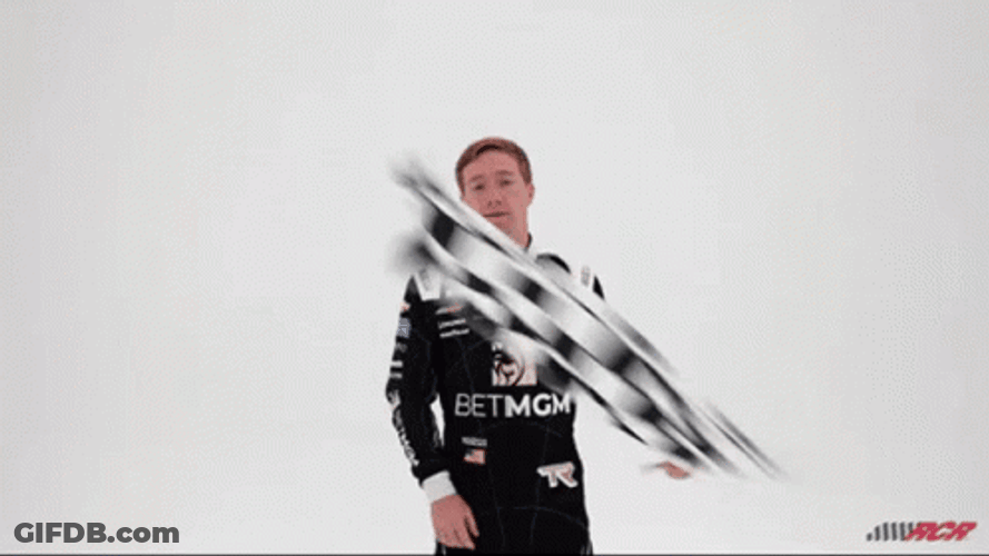 Tyler Reddick Waving Big Flag GIF