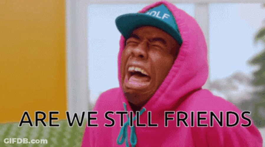 Tyler The Creator Crying Are We Still Friends GIF