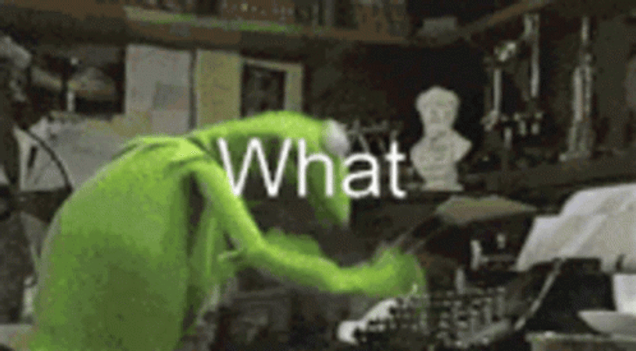 Type Writer Kermit Falling Off Building GIF