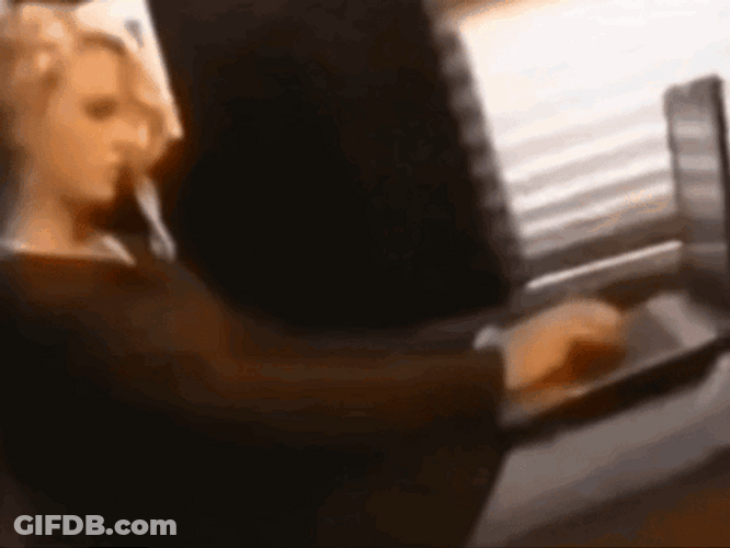 Typing Meme Girl Searches Facebook GIF