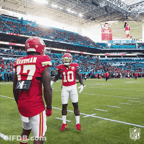 Tyreek Hill Harrison Butker Head Bump GIF