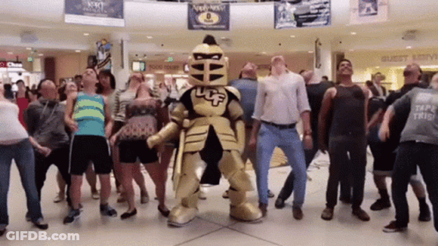 Ucf Knightro And People Body Shake GIF
