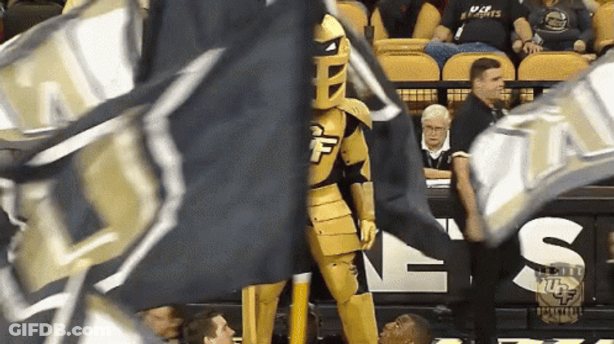Ucf Knightro Standing Flag Waving GIF