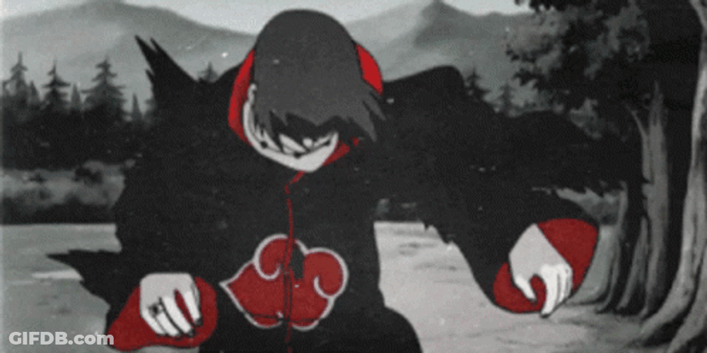 Uchiha Itachi Raven Crow Rip Genjutsu Illusion GIF