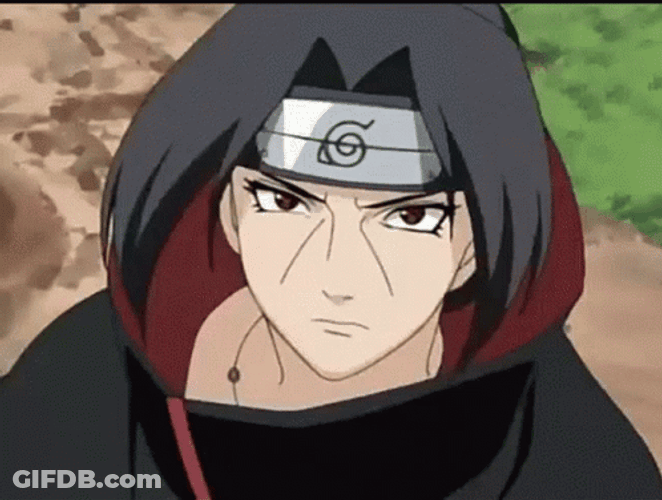 Uchiha Itachi Serious Look Intense Ready To Fight GIF