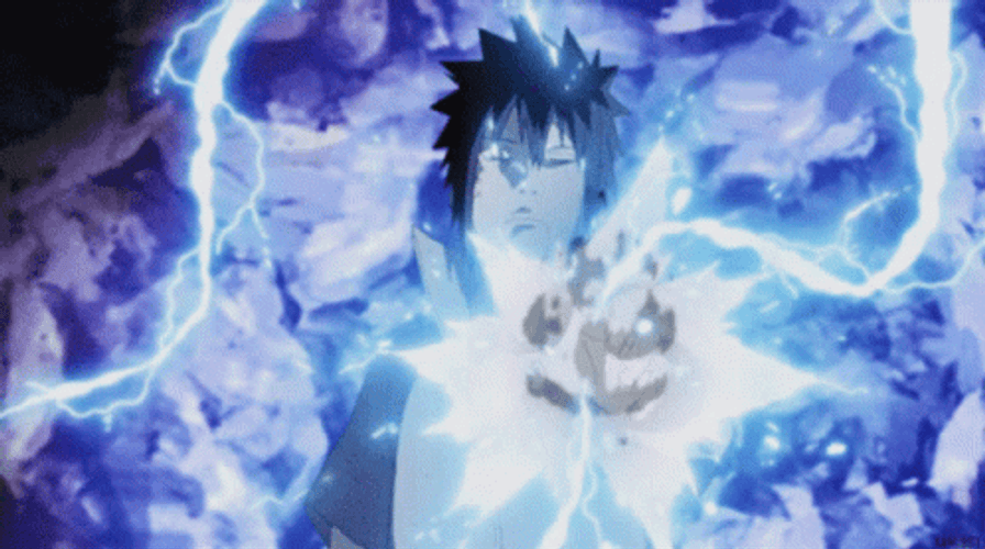 Uchiha Sasuke Powerful Ninjutsu Chidori Amaterasu GIF