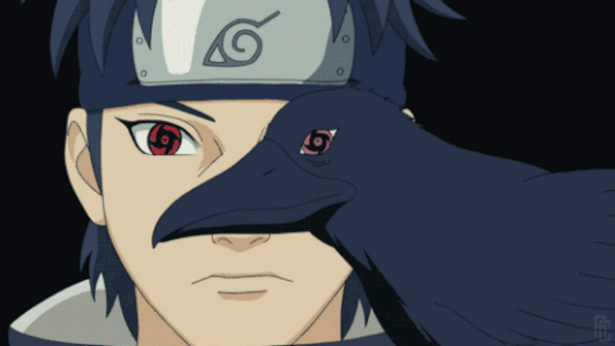 Uchiha Shisui Mangekyou Eyes Implanted To Crow GIF