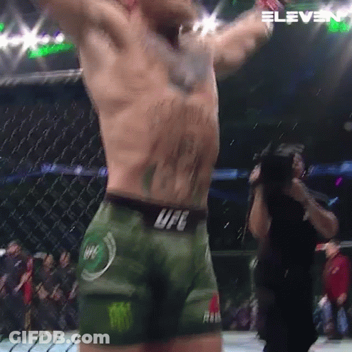 UFC Fighter Standing With Arms Up GIF
