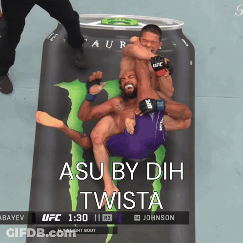 Ufc Fighters Are Laying On Top Of A Monster Energy Drink GIF