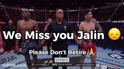 UFC Fighters Standing Next To Each Other Saying We Miss You Jalin Please Don't Retire GIF