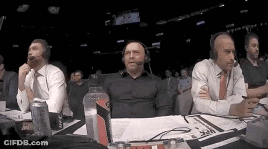 UFC Host Joe Rogan Reacting To Big Hit GIF