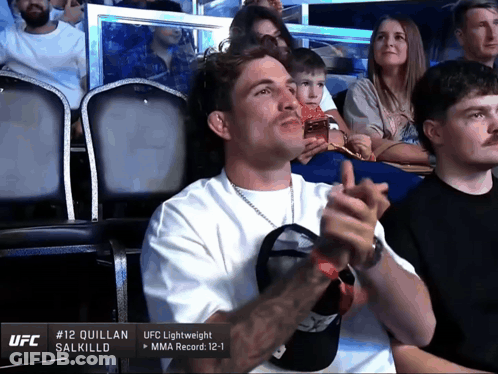 UFC Lightweight # 12 Quillan Is Applauding In The Stands GIF