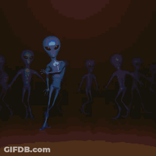 UFO Alien Dancing On The Dark GIF