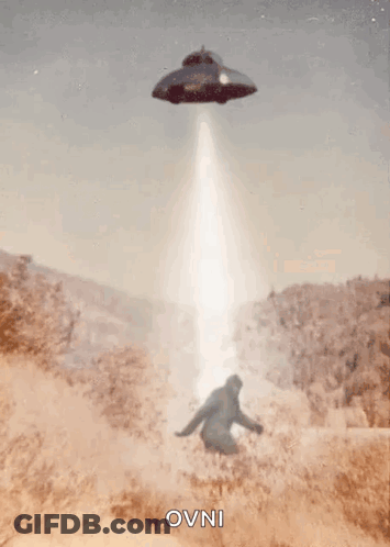 UFO Flying Over Bigfoot With Ovni GIF