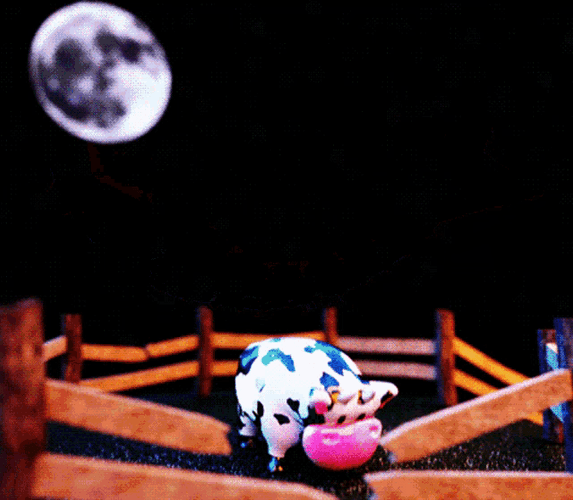 UFO Saucer Abducting Cow GIF