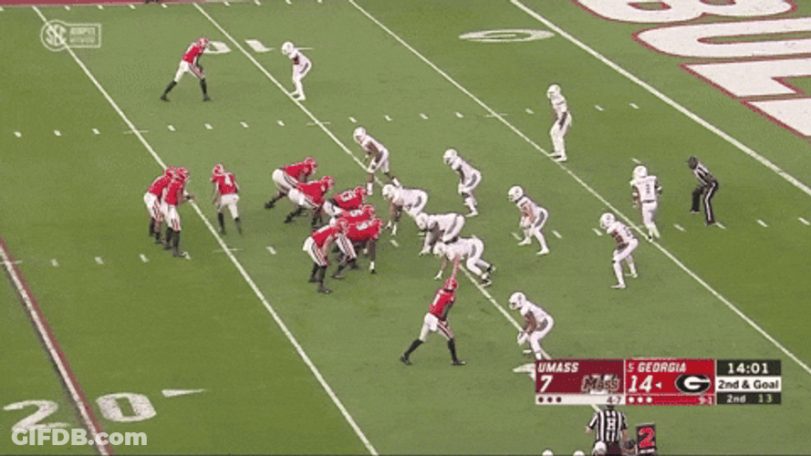 Uga Bulldogs Football Team Playing Against UMass Minutemen GIF