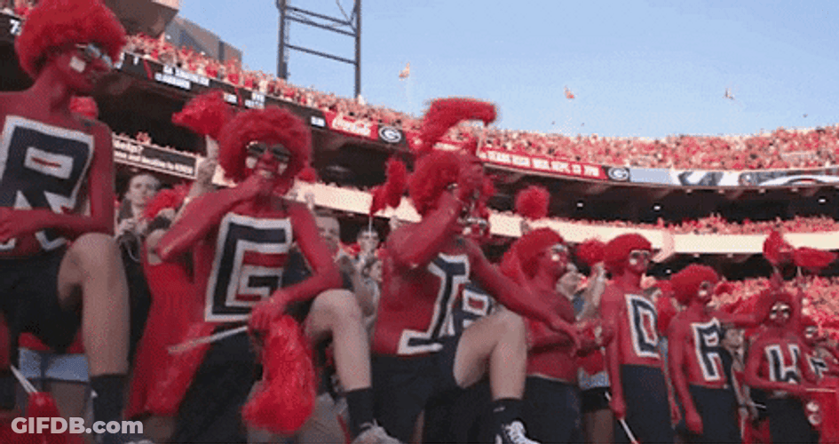 Uga Fans With Letters On Their Bodies GIF