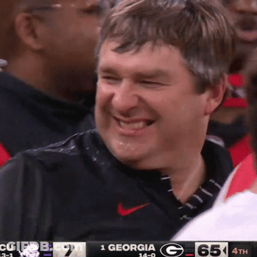 Uga Football Coach Kirby Smart Sticking Tongue Out GIF
