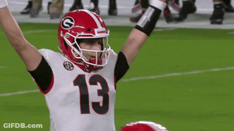Uga Football Player Stetson Bennett Raising Hands GIF
