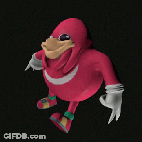 Ugandan Knuckles Fat Walking Animation GIF