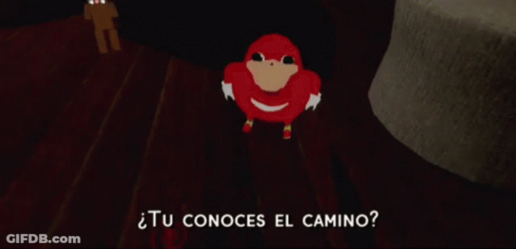 Ugandan Knuckles Moving Away Online Game Meme GIF