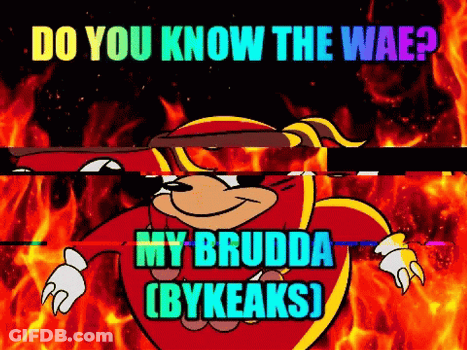 Ugandan Knuckles On Fire Glitch Meme GIF