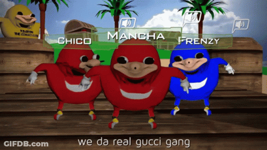 Ugandan Knuckles Online Game Rap Battle GIF