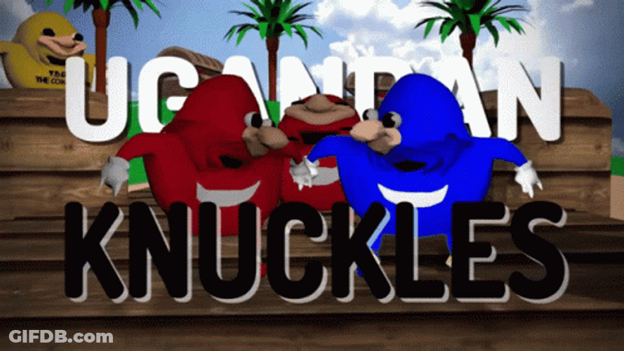 Ugandan Knuckles Pose Rap Battle Meme GIF