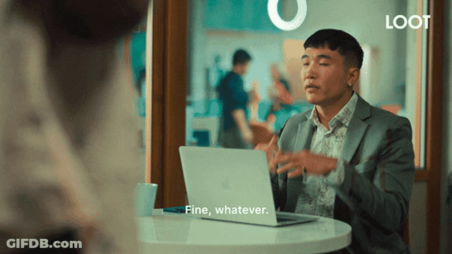 Ugh Fine Frantic Joel Kim Booster GIF