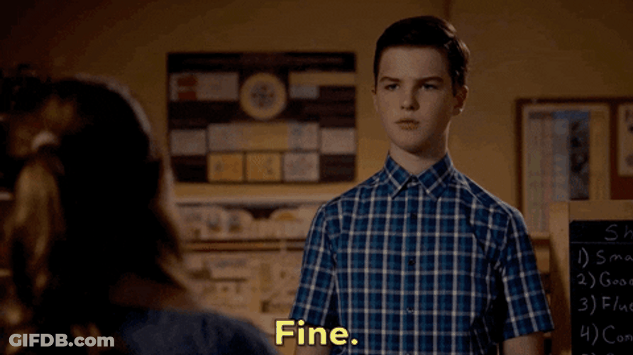 Ugh Fine Young Sheldon Cooper GIF