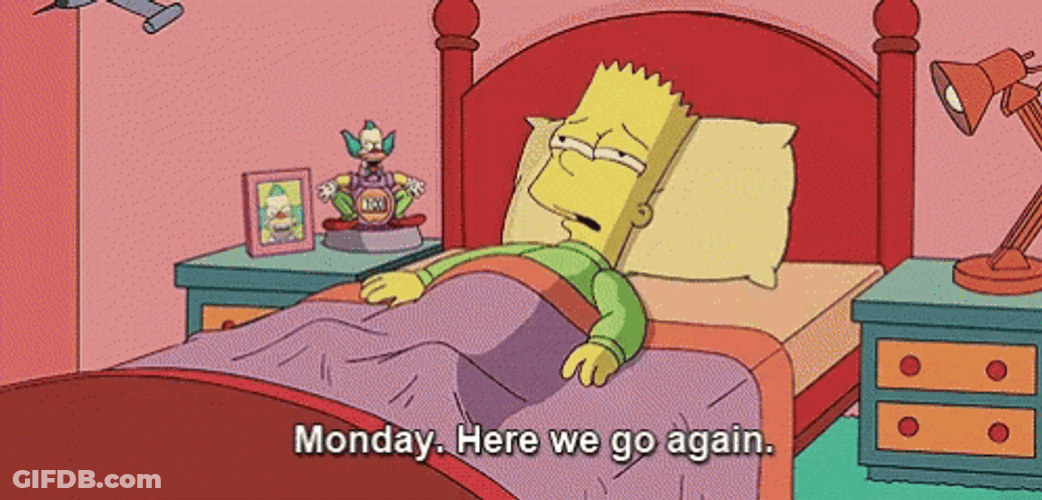 Ugh Monday Here We Go Again The Simpsons GIF