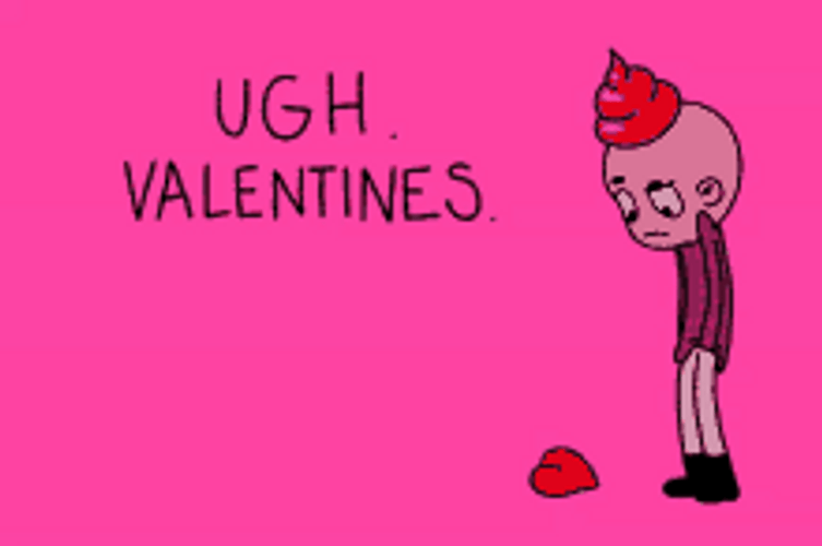 Ugh Valentines Man Kicking Heart GIF