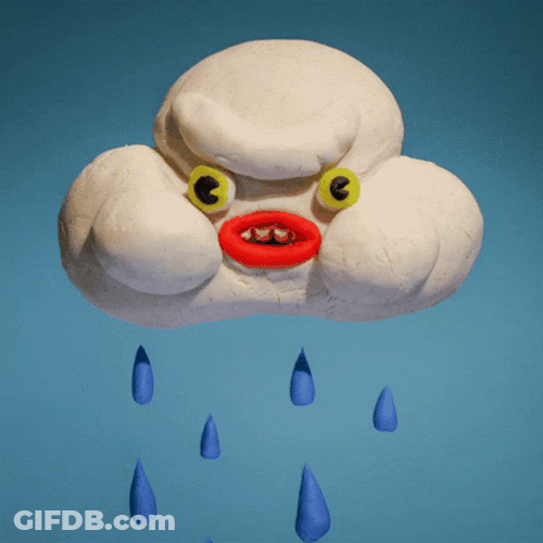 Ugly Cloud Dropping Rain GIF