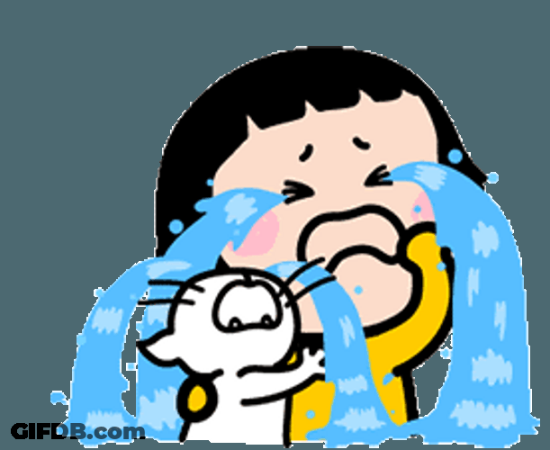 Ugly Cry Cat Girl At The Same Time GIF