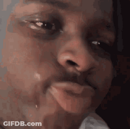 Ugly Cry Lip Biting Black Man Upset Sad GIF