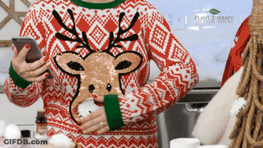 Ugly Sweater Reindeer Changing GIF