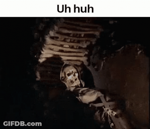 Uh Huh Hooded Skeleton GIF