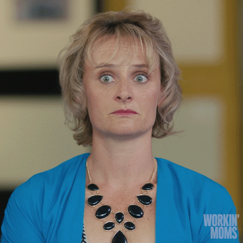 Uh Oh Scared Workin' Moms GIF