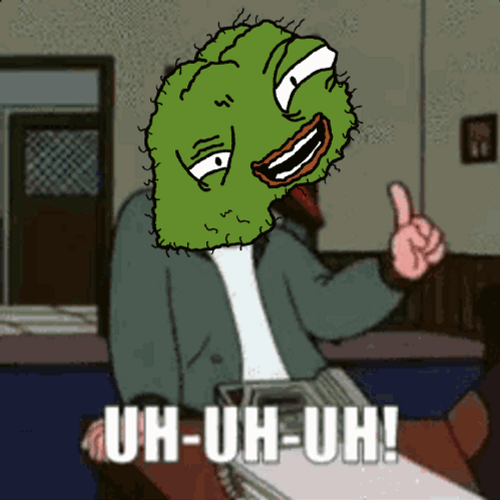 Uh Uh Green Character GIF