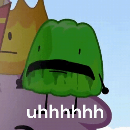 Uhh Scared Green Gelatin GIF