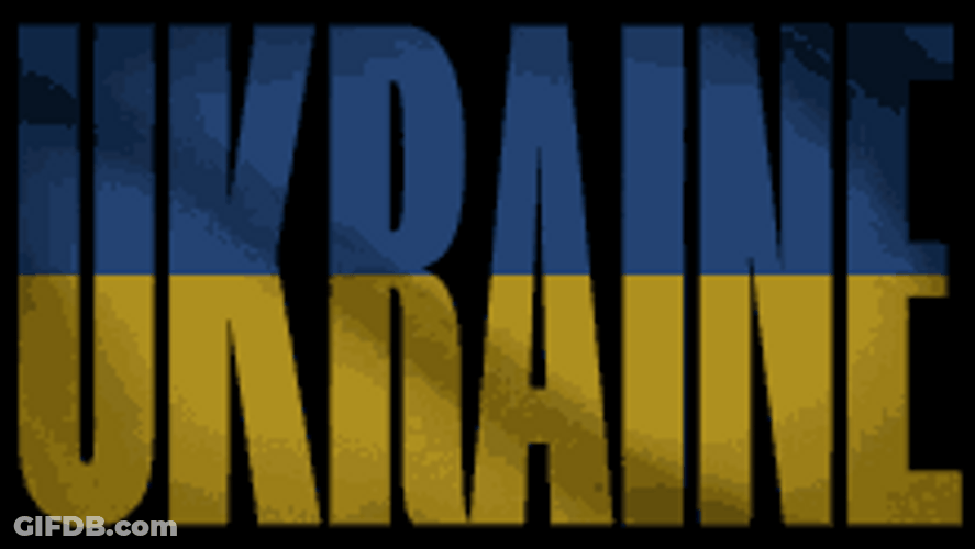 Ukraine Word With Flag Colours GIF