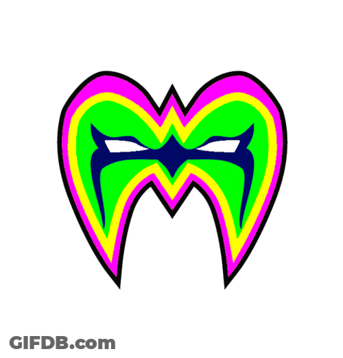 Ultimate Warrior Colorful Mask GIF