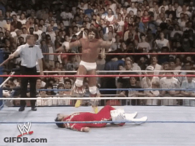 Ultimate Warrior Frog Splash GIF