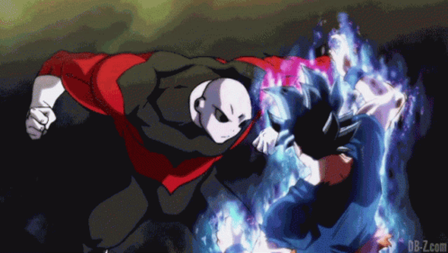 Ultra Instinct Goku And Jiren Attacks Exchange GIF