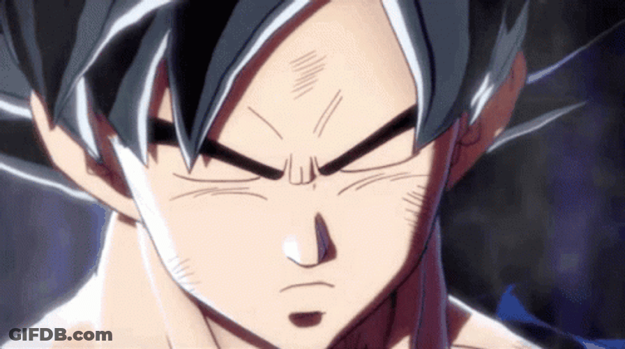 Ultra Instinct Goku Piercing Eyes GIF