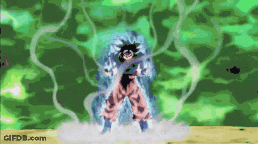Ultra Instinct Goku Powering Up GIF