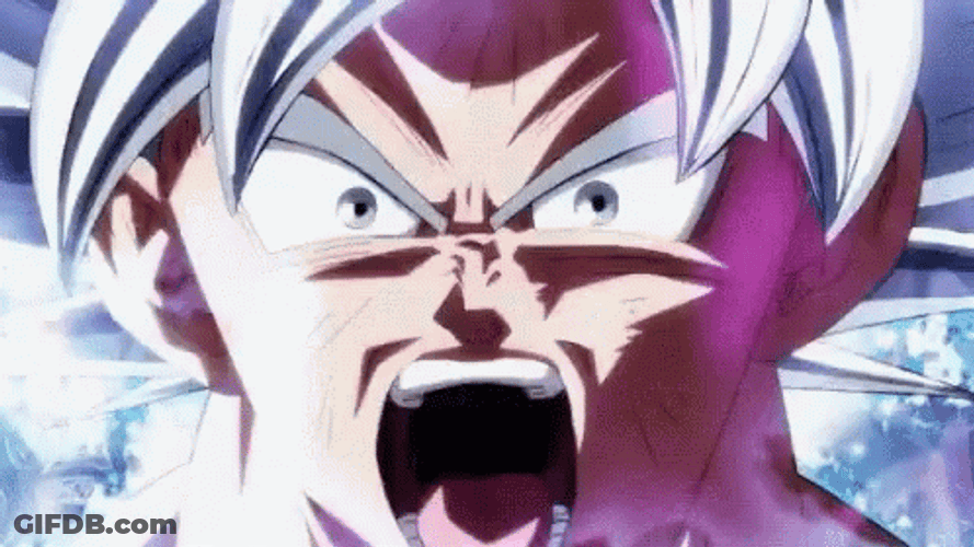 Ultra Instinct Goku Screaming GIF